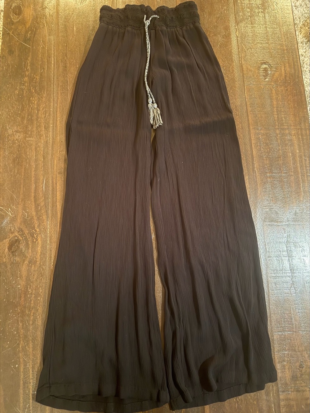 Black Wide Leg Palazzo Pants - S - Picture 2 of 7